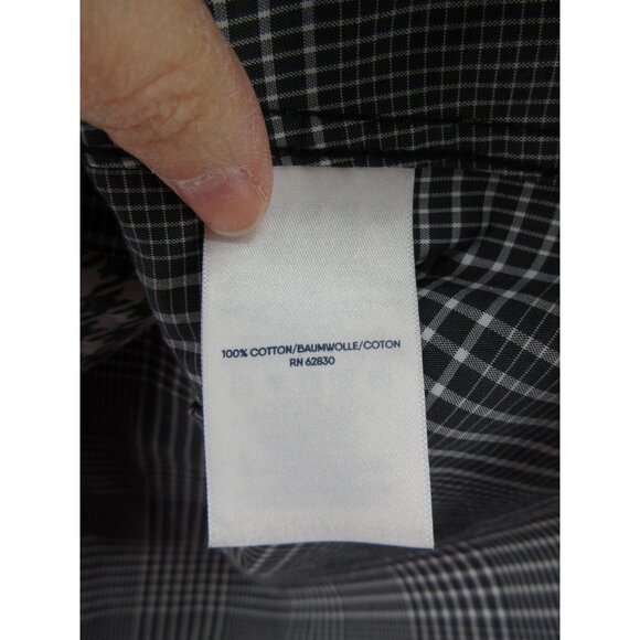 Lands End Top 18W Plus Shirt Patchwork Houndstooth Plaid No Iron - Picture 10 of 11